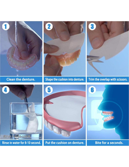 Y-Kelin Almohadillas Adhesivas para Dentaduras Inferiores 30 Pzas