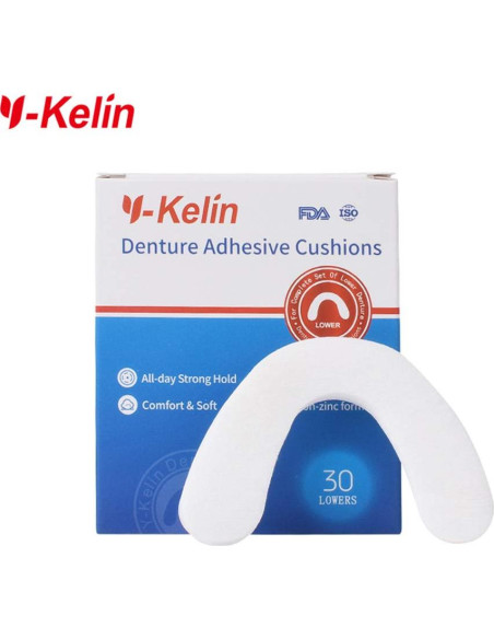Y-Kelin Almohadillas Adhesivas para Dentaduras Inferiores 30 Pzas