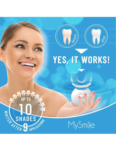 Kit Blanqueamiento Dental MySmile LED 10 Min 3 Gel Vegano