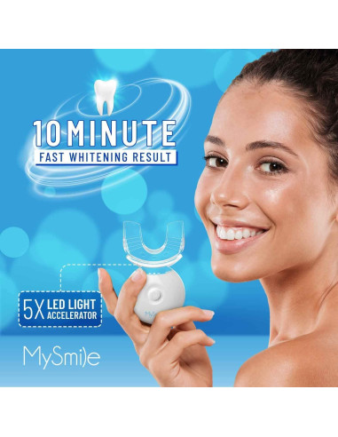 Kit Blanqueamiento Dental MySmile LED 10 Min 3 Gel Vegano