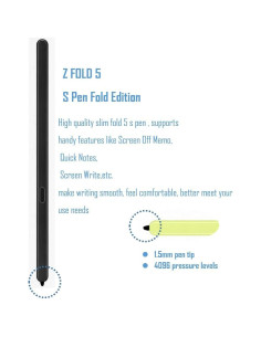 S Pen Slim Negro para Samsung Galaxy Z Fold 6/5 - Reemplazo 2