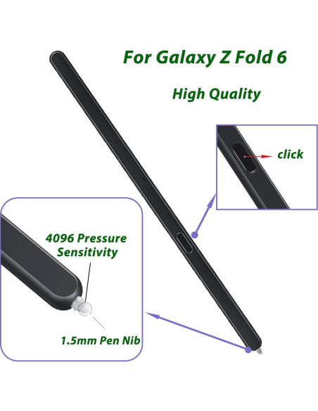 S Pen Plegable para Samsung Galaxy Z Fold 6 5G - Negro