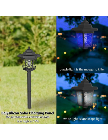 Zappers de Insectos Solares Hywean 2 Pcs a Prueba de Agua