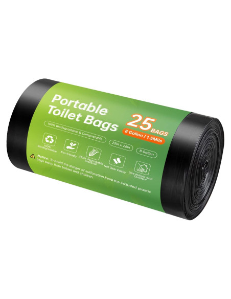 Bolsas Compostables para Inodoros Portátiles Winmoom 25 Pcs 30L