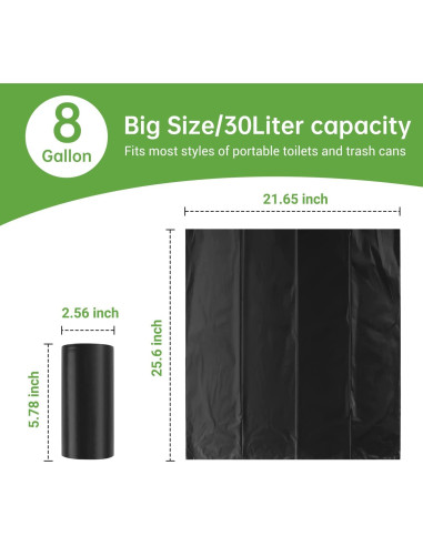 Bolsas Compostables para Inodoros Portátiles Winmoom 25 Pcs 30L