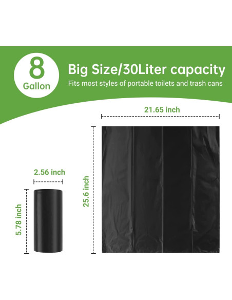 Bolsas Compostables para Inodoros Portátiles Winmoom 25 Pcs 30L