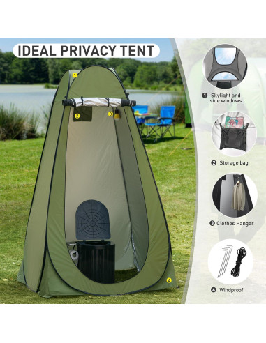 Inodoro Portátil Thallike con Carpa Privacidad 1.88 m