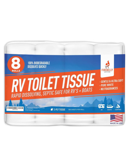 Papel Higiénico Biodegradable Firebelly 8 Rollos 2 Capas