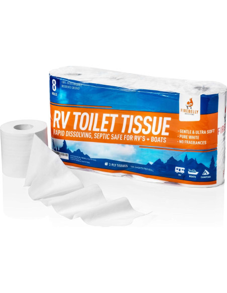 Papel Higiénico Biodegradable Firebelly 8 Rollos 2 Capas