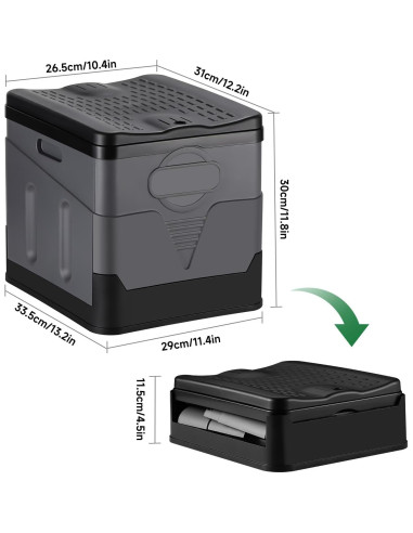 Inodoro Portátil RUILIXIN Plegable 29.97 cm Asiento 204 kg