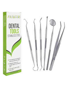 Kit de Limpieza Dental 6 Piezas Acero Inoxidable POLKASTORE