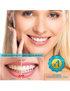 Kit de Limpieza Dental 6 Piezas Acero Inoxidable POLKASTORE 2