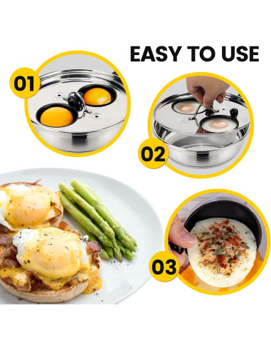 Sartén Antiadherente MARSKITOP para 2 Huevos Escalfados