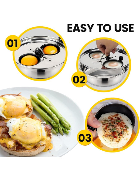 Sartén Antiadherente MARSKITOP para 2 Huevos Escalfados