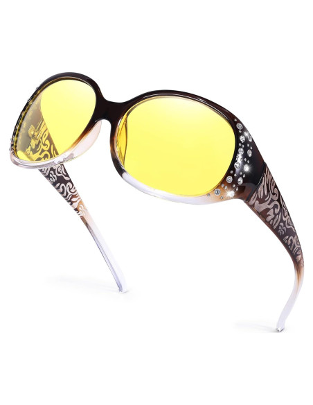 Gafas de Visión Nocturna TJUTR para Mujeres - Polarizadas Amarillas