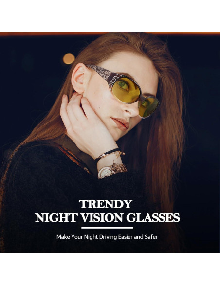 Gafas de Visión Nocturna TJUTR para Mujeres - Polarizadas Amarillas