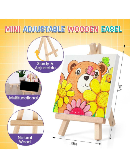 Kit de Pintura Acrílica ESRICH 5 Sets Mini Lienzos 10,16 cm