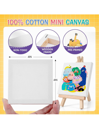 Kit de Pintura Acrílica ESRICH 5 Sets Mini Lienzos 10,16 cm