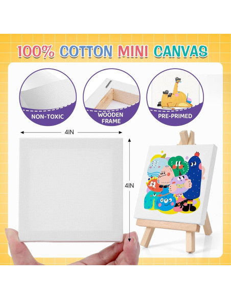 Kit de Pintura Acrílica ESRICH 5 Sets Mini Lienzos 10,16 cm