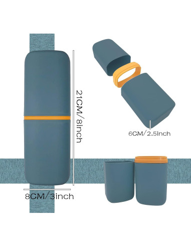 Estuche de Cepillo de Dientes SietDESEO Azul Marino 20x7.8cm