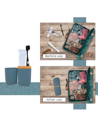 Estuche de Cepillo de Dientes SietDESEO Azul Marino 20x7.8cm