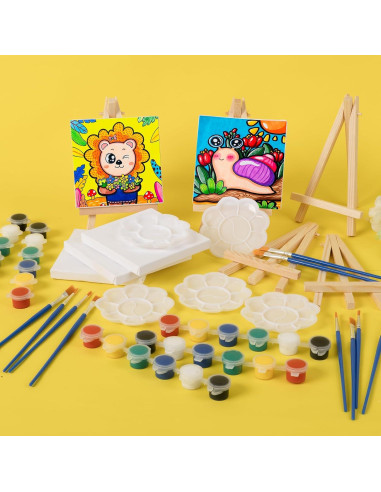 Kit de Pintura Acrílica ESRICH 5 Sets Mini Lienzos 10,16 cm