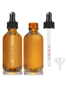 Botellas de gotero de vidrio ámbar 2 oz - Bumobum - Paquete de 2