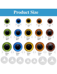 Ojos de Seguridad BESTCYC 160pcs 3 Tamaños 5 Colores 2