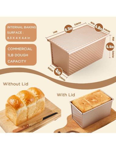 Molde para Pan Pullman KITESSENSU Antiadherente 0.45 kg