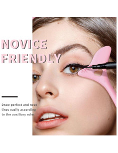 Plantilla de Delineador de Pestañas Inferiores HOSAILY Rosa - Herramienta de Maquillaje Multifuncional 2