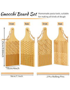 Juego de Gnocchi de Madera Tessco 4 Piezas Manual 2