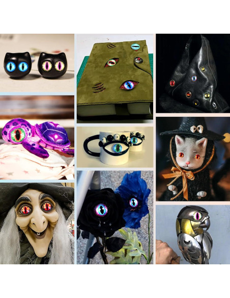 Ojos de Dragón de Vidrio TOAOB 50pcs 15mm Manualidades DIY Ojos de Dragón de Vidrio TOAOB 50pcs 15mm Manualidades DIY