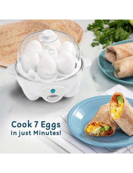 Cocinador de Huevos Elite Gourmet EGC-007, 7 Huevos, Blanco