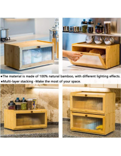 Caja de Pan de Bambú ETMI - Almacenamiento Fresco 40x25 cm 2