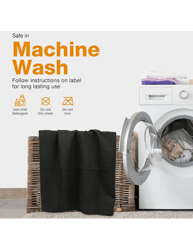 Toalla de Camping SOOWASH 3 Pzas Microfibra Negra 68x140cm