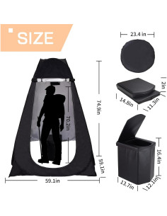 Inodoro Portátil DINVES con Carpa Privacidad 1 Persona 2