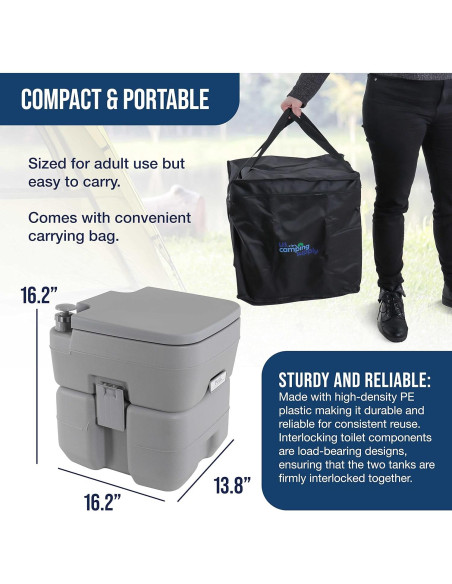 Inodoro Portátil TCP Global 5.3 Galones para Camping