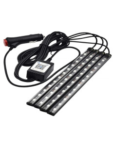 Luces LED de Atmosfera YEERON 4 tiras RGB 48 LEDs Bluetooth