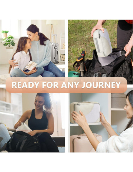 Set de 8 Cubos de Empaque OlarHike Crema para Viaje