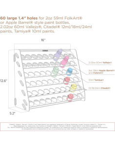 Organizador de Rack de Pintura Plydolex 60 Agujeros Acrílico 2