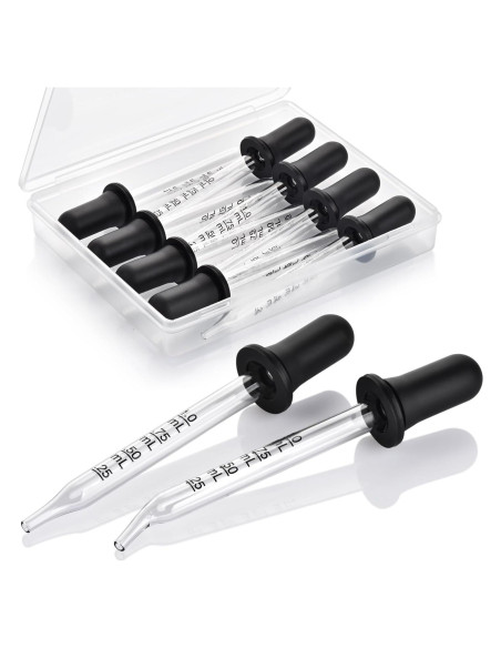 Cuentagotas de Vidrio Herain 8 Piezas 1 ml para Líquidos