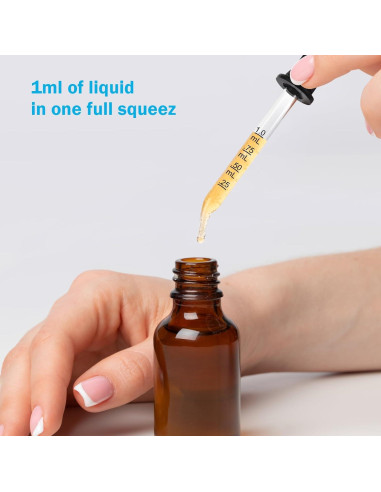 Cuentagotas de Vidrio Herain 8 Piezas 1 ml para Líquidos