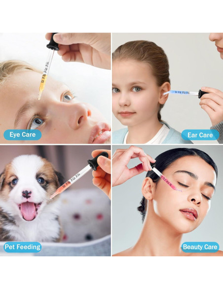 Cuentagotas de Vidrio Herain 8 Piezas 1 ml para Líquidos