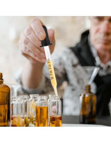 Cuentagotas de Vidrio Herain 8 Piezas 1 ml para Líquidos