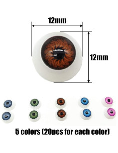 Ojos de Muñeca Acrílicos TIHOOD 12mm 100pcs para Manualidades 2