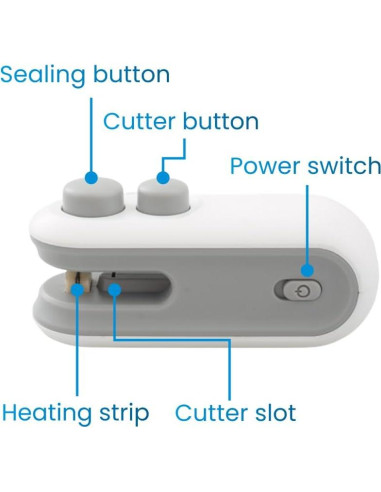 Mini Sello de Bolsas LX IntMfr. USB-C 2 en 1 Cortador