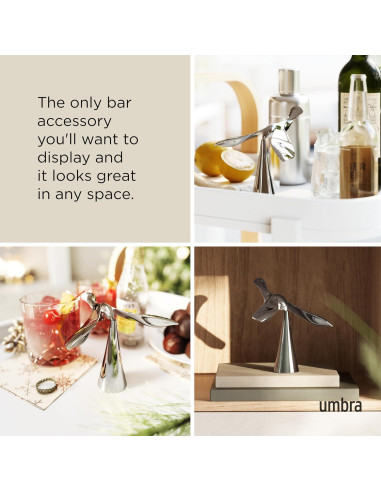 Abridor de Botellas Umbra Tipsy Cromo Escultórico 1 pieza