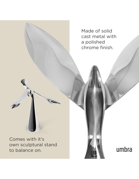 Abridor de Botellas Umbra Tipsy Cromo Escultórico 1 pieza