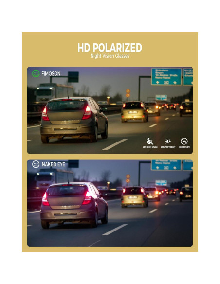Gafas de Visión Nocturna FIMOSON Amarillas Polarizadas UV400