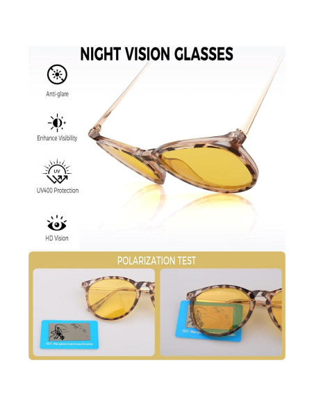 Gafas de Visión Nocturna FIMOSON Amarillas Polarizadas UV400